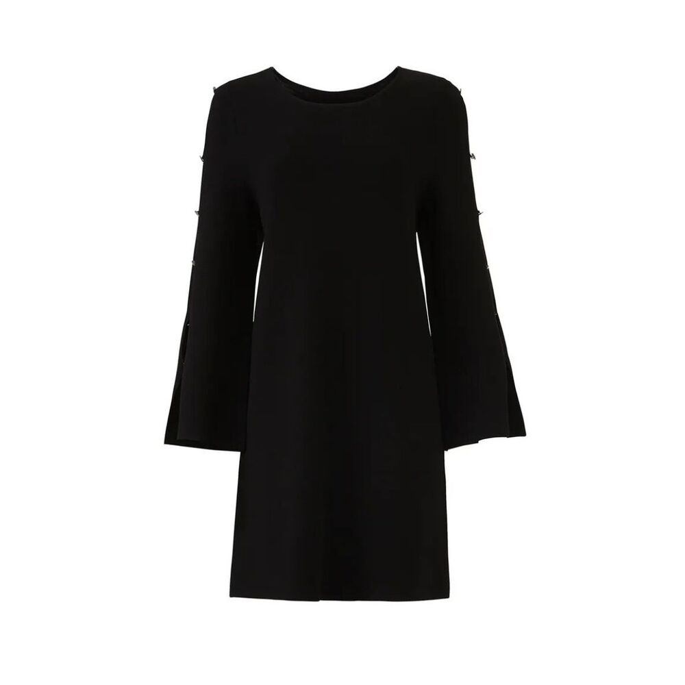 Milly Button Sleeve Black Dress Size 2 MSRP: $398